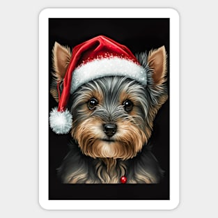 Super Cute Yorkshire Terrier Puppy Portrait Sticker